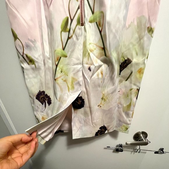 NEW Ted Baker Floral Dress Blush Pink Size 1 - Picture 5 of 7